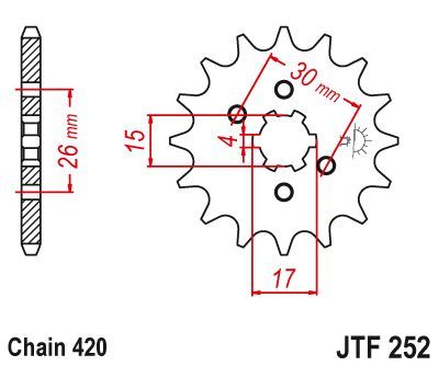 Load image into Gallery viewer, JT Sprockets Front Steel Countershaft Sprocket 15 Tooth 15T 420 Chain JTF252.15