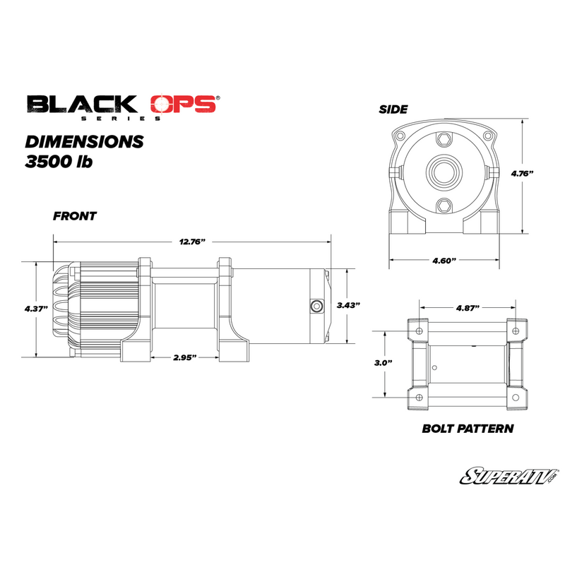 Load image into Gallery viewer, SuperATV 3500 Lb. UTV/ATV Winch (With Wireless Remote & Synthetic Rope) WN-3500