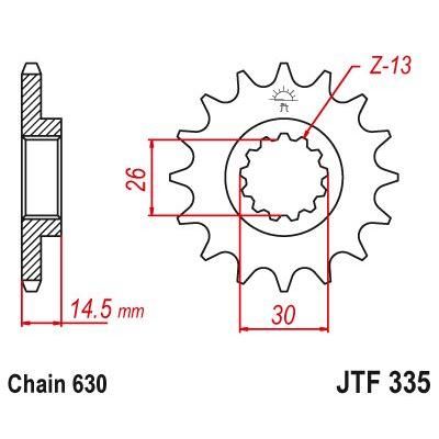 Load image into Gallery viewer, JT Sprockets Front Steel Countershaft Sprocket 15 Tooth 15T 630 Chain For Honda CBX Super Sport 1979 JTF335.15