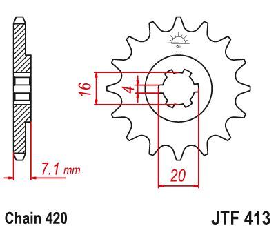 Load image into Gallery viewer, JT Sprockets Front Steel Sprocket 14 Tooth 14T 420 Chain JTF413.14