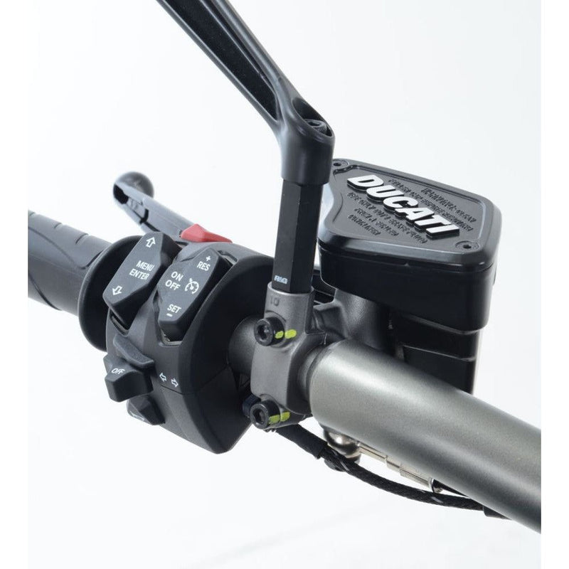 Load image into Gallery viewer, R&G Racing Black Mirror Risers For 2011-2018 Ducati Diavel