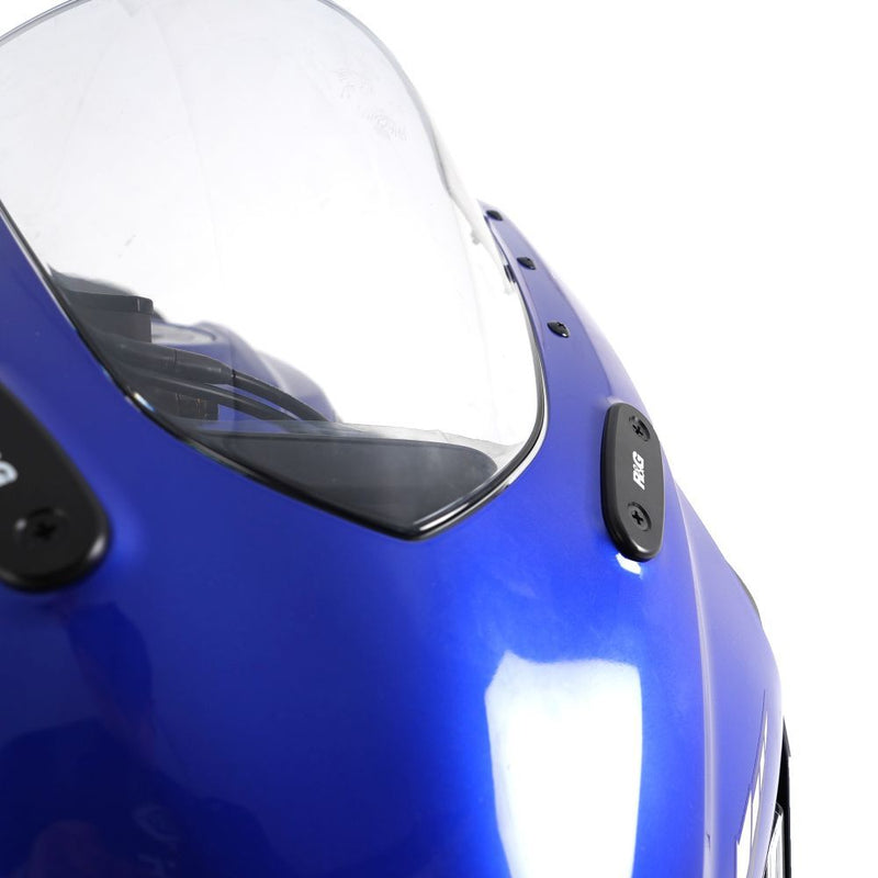Load image into Gallery viewer, R&G Racing Black Mirror Delete Blanking Plates For 2019-2024 Yamaha YZF R3