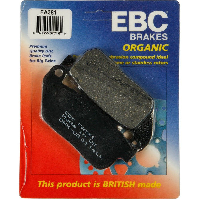 Load image into Gallery viewer, EBC 1 Pair Premium SFA Organic OE Replacement Brake Pads MPN FA381