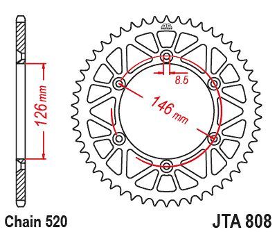 Load image into Gallery viewer, JT Sprockets Rear Racelite Aluminum Race Sprocket Black 51 Tooth 51T 520 Chain