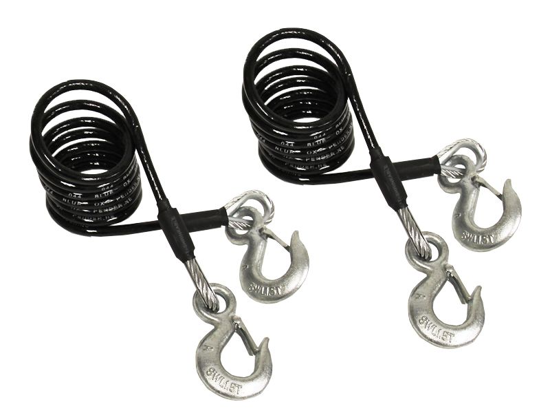 Load image into Gallery viewer, Blue Ox BX88197 Coiled Safety Cables - 7 foot - 10,000 lbs. Capacity - Pair