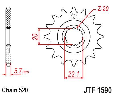 Load image into Gallery viewer, JT Sprockets Front Steel Sprocket 14 Tooth 14T 520 Chain JTF1590.14