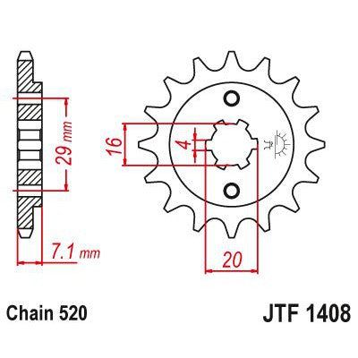 Load image into Gallery viewer, JT Sprockets Front Steel Sprocket 15 Tooth 15T 520 Chain JTF1408.15