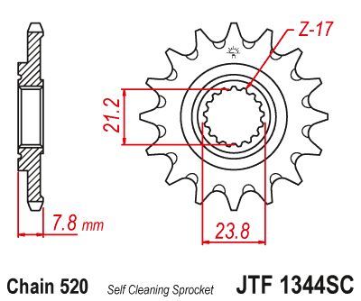 Load image into Gallery viewer, JT Sprockets Front Steel Countershaft Sprocket SC 13 Tooth 13T 520 Chain