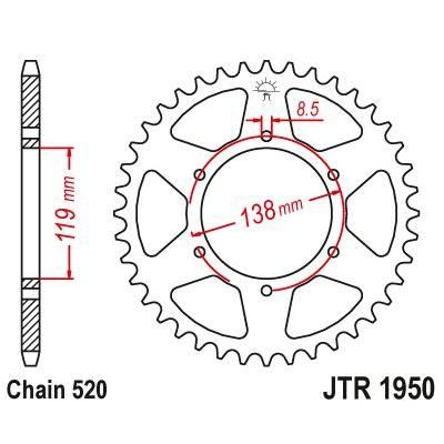 Load image into Gallery viewer, JT Sprockets Rear Steel Sprocket 48 Tooth 48T 520 Chain JTR1950.48