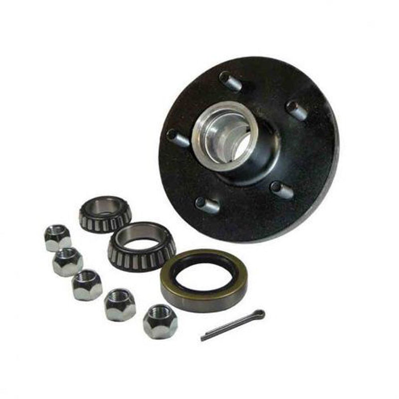 Load image into Gallery viewer, Trailer Hub Assembly 5 on 5" Bolt Circle, 1,750lb Capacity for 1-3/8" To 1-1/16" Tapered Spindles for 3,500 lb. Axle (H-1000-03-EZ)