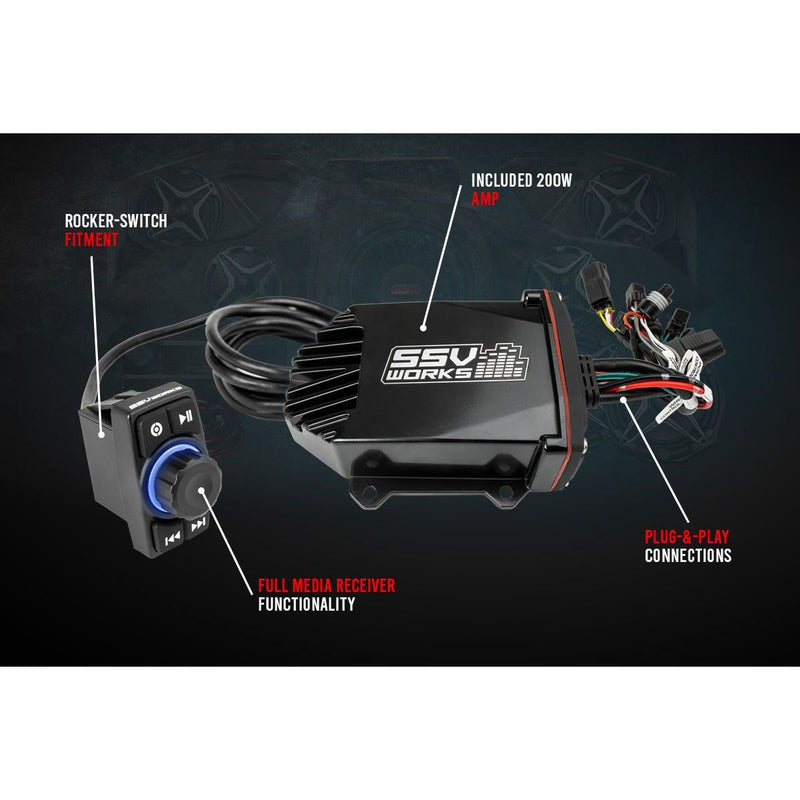 Load image into Gallery viewer, SSV Works Unloaded 10" Subwoofer Enclosure W/ 2 Speaker Audio Kit For Kawasaki KRF1000 20-22