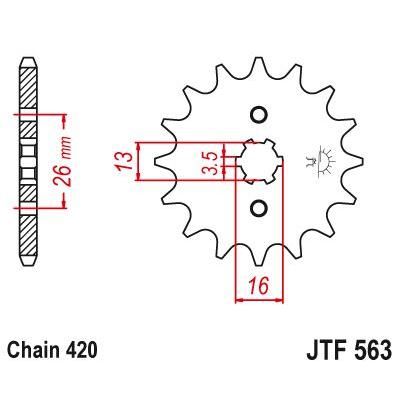Load image into Gallery viewer, JT Sprockets Front Steel Countershaft Sprocket 12 Tooth 12T 420 Chain For Suzuki TS50 Gaucho KC,KM 1979 JTF563.12