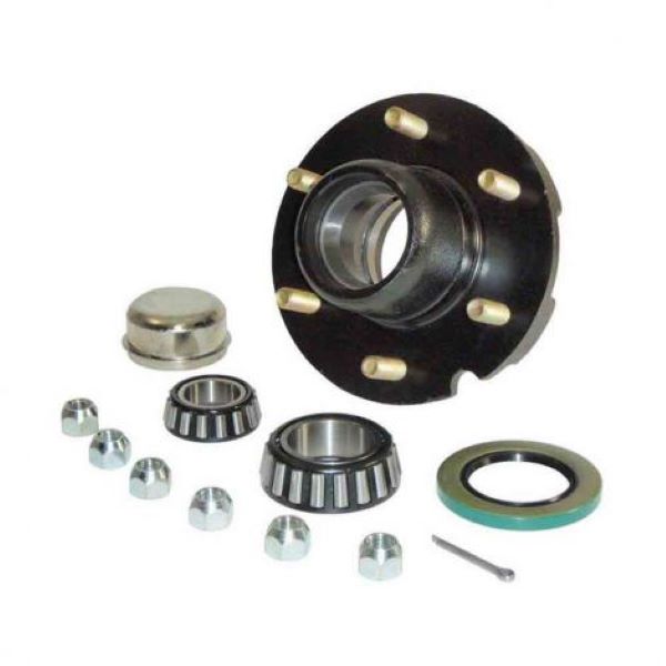 Load image into Gallery viewer, Trailer Spindle and Hub Kit with 6 Lugs on 5 1/2" Circle, 3,000 lb. Capacity
