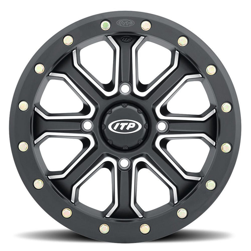Load image into Gallery viewer, ITP Velocity Intertia Beadlock Wheel Matte Black 14x7 4x136 5+2 1422523727B