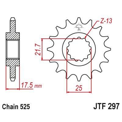 Load image into Gallery viewer, JT Sprockets Front Steel Sprocket 15 Tooth 15T 525 Chain For Honda CB500 Cup 1999 JTF297.15
