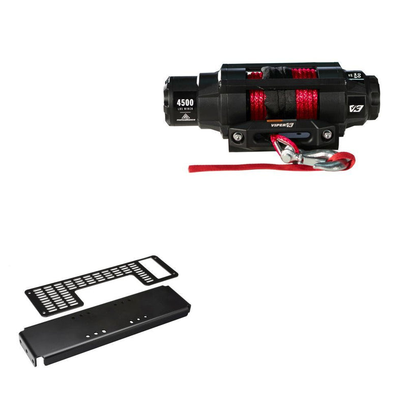 Load image into Gallery viewer, Viper 4500lbs V3 Winch Red Rope With Mount For Polaris Ranger 6x6 2002-2009