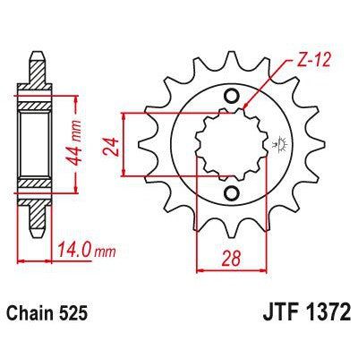 Load image into Gallery viewer, JT Sprockets Front Steel Countershaft Sprocket 17 Tooth 17T 525 Chain