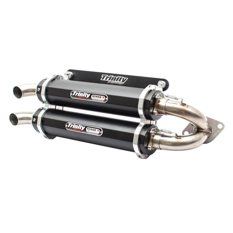 Load image into Gallery viewer, Trinity Racing Stage 5 Dual Slip On Exhaust Black Muffler TR-4118S-BK