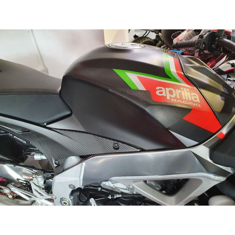 Load image into Gallery viewer, R&G Racing Carbon Fibre Tank Sliders For 2019-2020 Aprilia RSV4 1100 Factory
