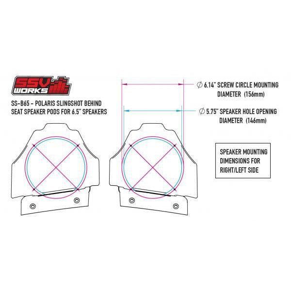 Load image into Gallery viewer, SSV Works Behind Seat 6.5" Unloaded Speaker Pods For Polaris Slingshot 2015-2021