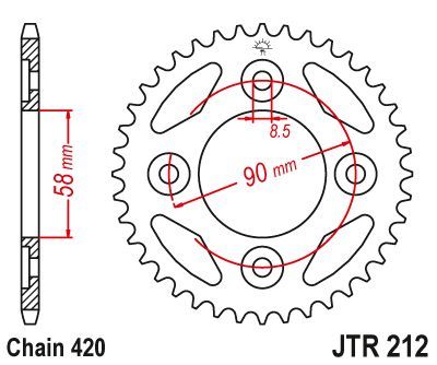 Load image into Gallery viewer, JT Sprockets Rear Steel Sprocket 34 Tooth 34T 420 Chain JTR212.34