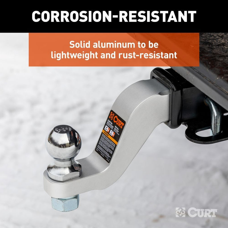 Load image into Gallery viewer, 4 Inch Drop Aluminum Ball Mount fits 2" Receiver Hitch, 8,000 lbs. Capacity