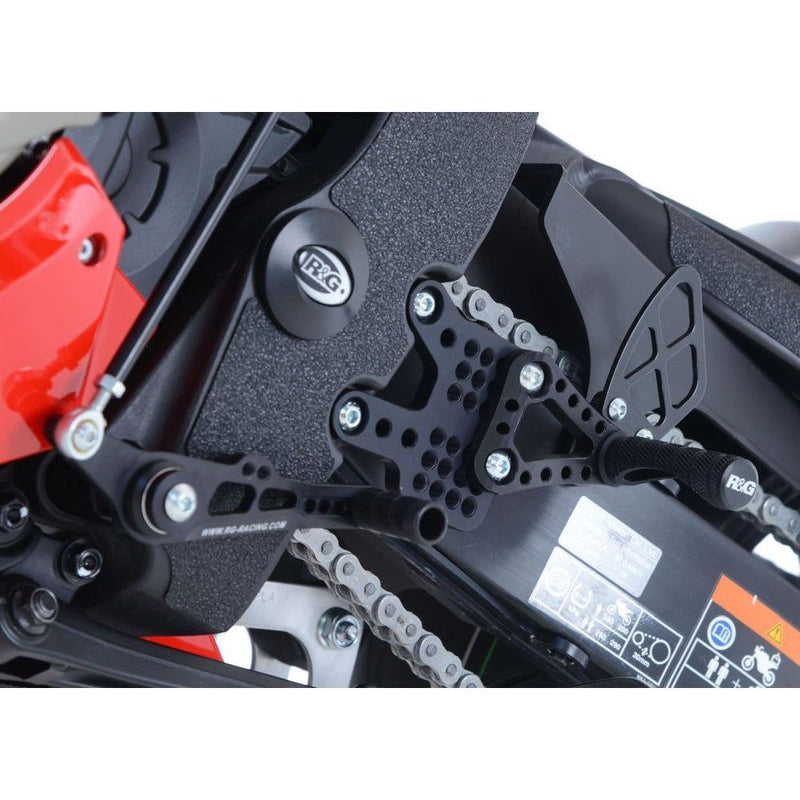 Load image into Gallery viewer, R&G Racing Black Adjustable Rearsets For 2009-2014 BMW HP4 ABS