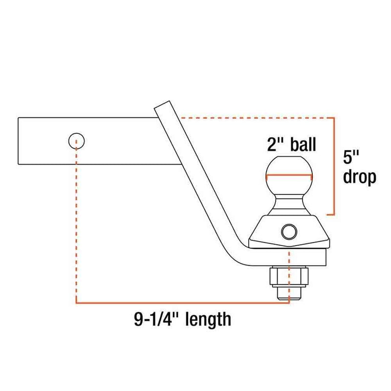 Load image into Gallery viewer, RockerBall Cushion Ball Mount - with 2" Ball - 2" Shank - 5" Drop