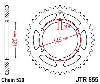 Load image into Gallery viewer, JT Sprockets Rear Steel Sprocket 46 Tooth 46T 520 Chain JTR855.46