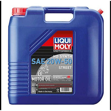 Load image into Gallery viewer, Liqui Moly 20L Synthetic SAE 20W50 HD Motorbike Street Motor Oil 22118