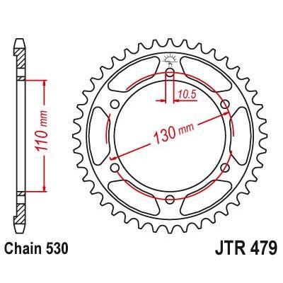 Load image into Gallery viewer, JT Sprockets Rear Steel Sprocket 42 Tooth 42T 530 Chain For Kawasaki GPX500 R 1988 JTR479.42