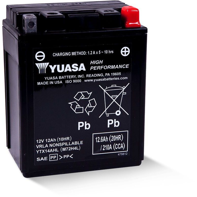 Load image into Gallery viewer, Yuasa Maintenance Free YTX14AHL 12 Volt Battery YUAM72H4L