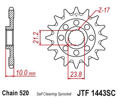 Load image into Gallery viewer, JT Sprockets Front Steel Countershaft Sprocket SC 13 Tooth 13T 520 Chain