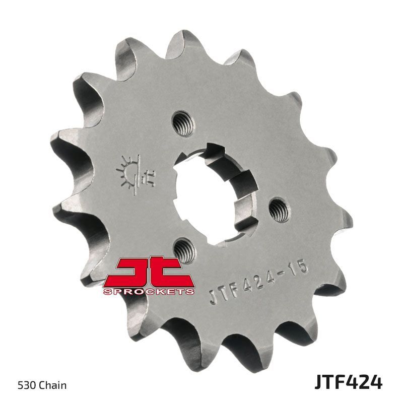 Load image into Gallery viewer, JT Sprockets Front Steel Countershaft Sprocket 15 Tooth 15T 530 Chain JTF424.15