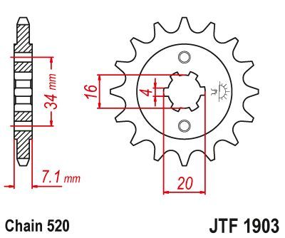 Load image into Gallery viewer, JT Sprockets Front Steel Sprocket 14 Tooth 14T 520 Chain JTF1903.14