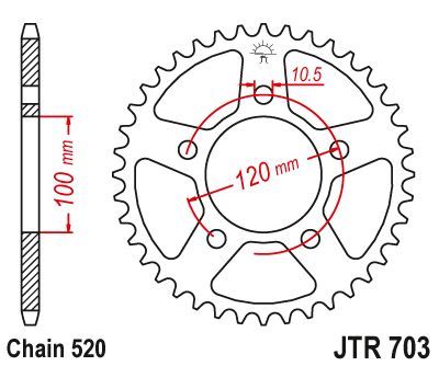 Load image into Gallery viewer, JT Sprockets Front Steel Sprocket 40 Tooth 40T 520 Chain JTR703.40