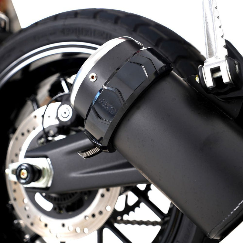 Load image into Gallery viewer, R&G Racing Black Oval Exhaust Protector Can Cover For 2006-2010 Aprilia RS125