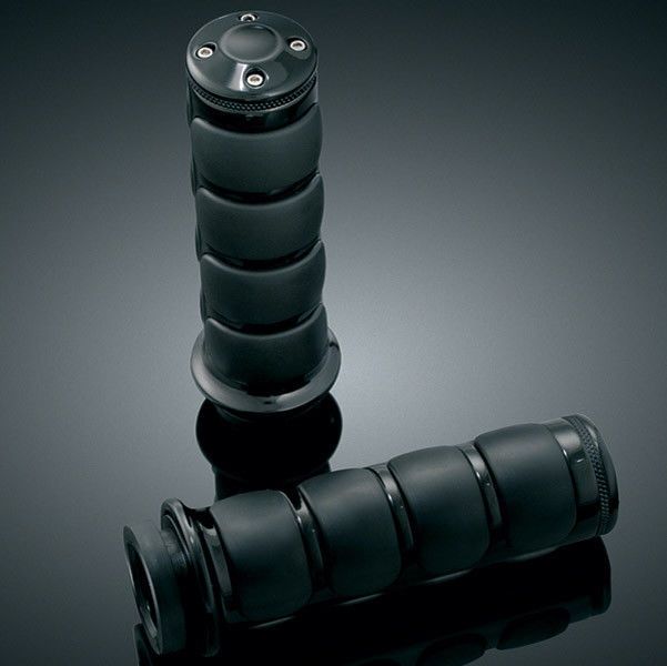Load image into Gallery viewer, Kuryakyn Black Rubber Soft ISO Cable Throttle Hand Grips Traditional Harley 6320