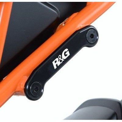 Load image into Gallery viewer, R&G Racing Black Footrest Delete Blanking Plate Kit For 2015-2016 KTM 390 RC