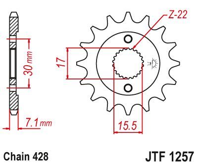 Load image into Gallery viewer, JT Sprockets Front Steel Sprocket 14 Tooth 14T 428 Chain JTF1257.14