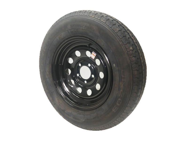 Load image into Gallery viewer, 15 inch Trailer Tire and Black Painted Modular Wheel Assembly
