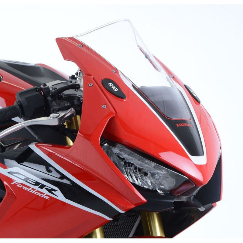 Load image into Gallery viewer, R&G Racing Black Mirror Delete Blanking Plates For 2017-2019 Honda CBR1000RR SP