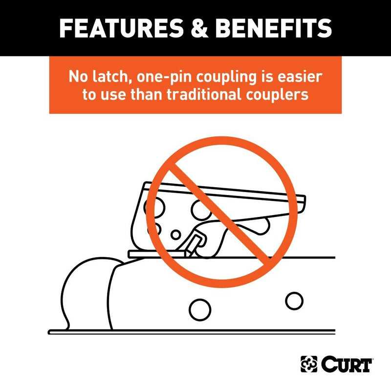 Load image into Gallery viewer, QuickPin No-Latch 2" Trailer Coupler (3" Channel, 3,500 lbs)