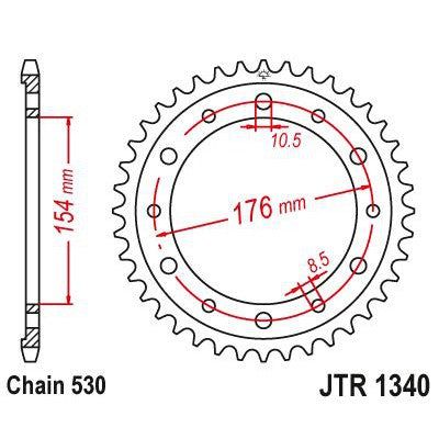 Load image into Gallery viewer, JT Sprockets Rear Steel Sprocket 43 Tooth 43T 530 Chain JTR1340.43
