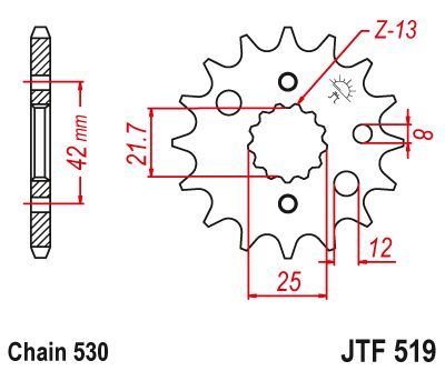Load image into Gallery viewer, JT Sprockets Front Steel Countershaft Sprocket 17 Tooth 17T 530 Chain JTF519.17