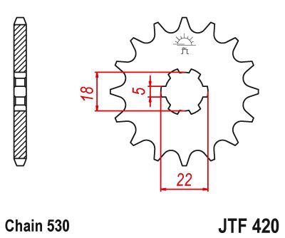 Load image into Gallery viewer, JT Sprockets Front Steel Countershaft Sprocket 15 Tooth 15T 530 Chain JTF420.15
