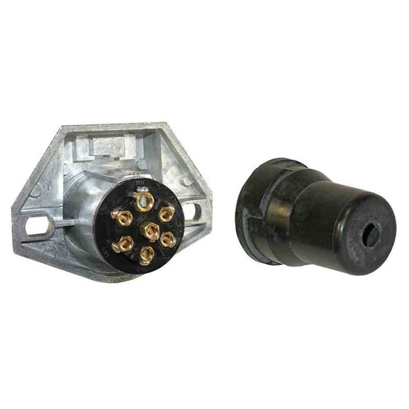 Load image into Gallery viewer, 7-Way Round Pin Trailer End & Vehicle End Socket Kit