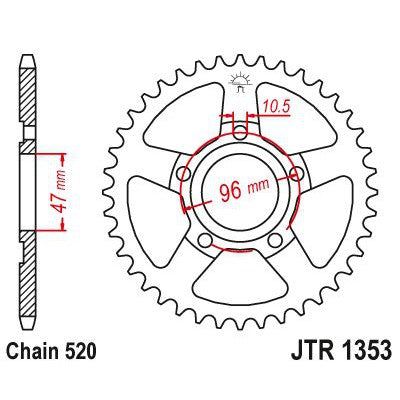 Load image into Gallery viewer, JT Sprockets Rear Steel Sprocket 40 Tooth 40T 520 Chain JTR1353.40