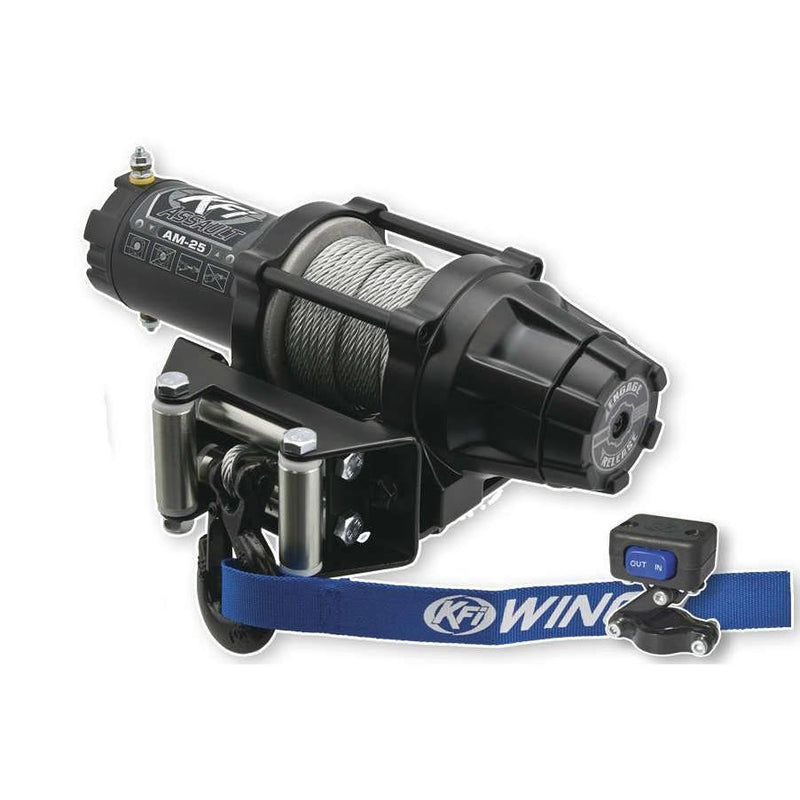 Load image into Gallery viewer, KFI 2500 ATV Assault Series Black Steel Winch AM-25