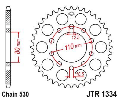 Load image into Gallery viewer, JT Sprockets Rear Steel Sprocket 41 Tooth 41T 530 Chain JTR1334.41
